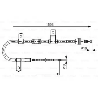 Tirette à câble, frein de stationnement BOSCH OEM 597701C800