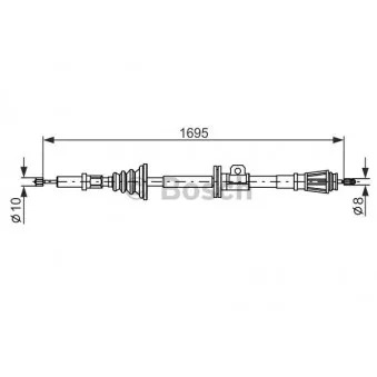 BOSCH 1 987 482 262 - Tirette à câble, frein de stationnement