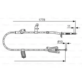 Tirette à câble, frein de stationnement BOSCH OEM 36531AV601