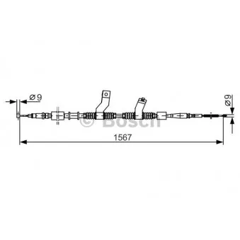Tirette à câble, frein de stationnement BOSCH 1 987 482 354