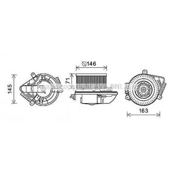 Moteur électrique, pulseur d'air habitacle AVA QUALITY COOLING PE7504