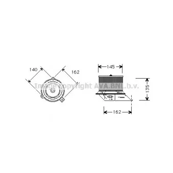 Moteur électrique, pulseur d'air habitacle AVA QUALITY COOLING PE7509