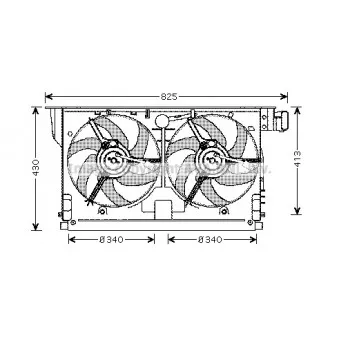 Ventilateur, refroidissement du moteur AVA QUALITY COOLING OEM V22-01-1769