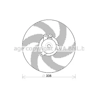 Ventilateur, refroidissement du moteur AVA QUALITY COOLING PE7533 pour CITROEN XSARA 1.8 D - 58cv