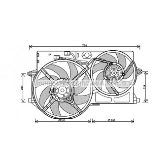 Ventilateur, refroidissement du moteur AVA QUALITY COOLING PE7542