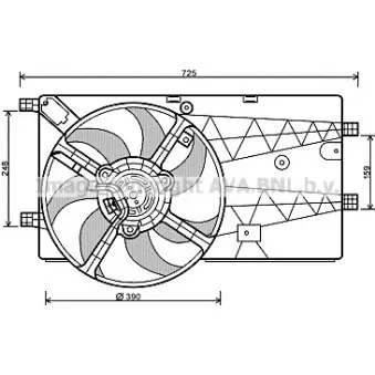 Ventilateur, refroidissement du moteur AVA QUALITY COOLING OEM 805-1013
