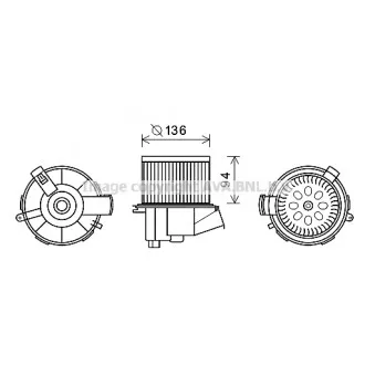 Moteur électrique, pulseur d'air habitacle AVA QUALITY COOLING PE8387
