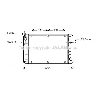 Radiateur, refroidissement du moteur AVA QUALITY COOLING PR2004