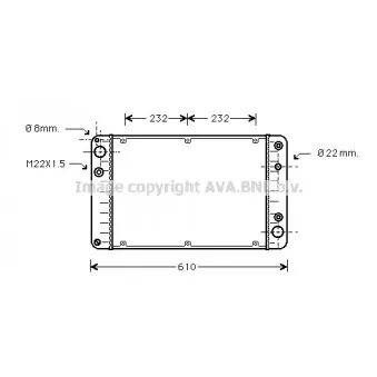 Radiateur, refroidissement du moteur AVA QUALITY COOLING PR2005