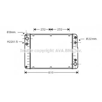 Radiateur, refroidissement du moteur AVA QUALITY COOLING PR2016 Radiateur, refroidissement du moteur AVA QUALITY COOLING PR2016