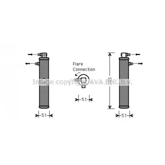 Filtre déshydratant, climatisation AVA QUALITY COOLING OEM 91157313901