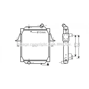 Radiateur, refroidissement du moteur AVA QUALITY COOLING RE2062 pour RENAULT TRUCKS PREMIUM Route 385,26 - 381cv