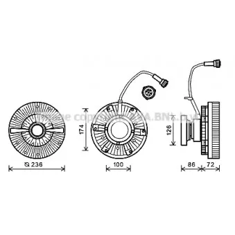 Embrayage, ventilateur de radiateur AVA QUALITY COOLING REC102 pour RENAULT TRUCKS KERAX 410,32 - 411cv