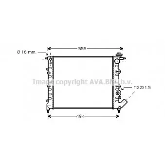 Radiateur, refroidissement du moteur AVA QUALITY COOLING OEM 7701047887