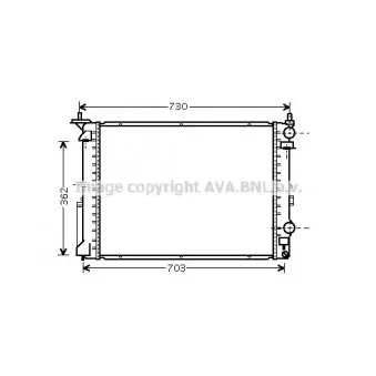 Radiateur, refroidissement du moteur AVA QUALITY COOLING RT2319