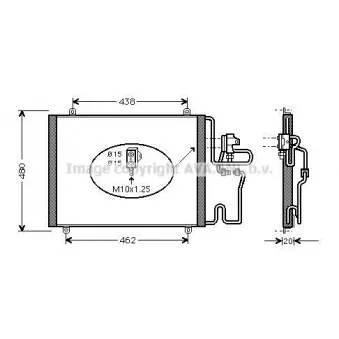 Condenseur, climatisation AVA QUALITY COOLING OEM 7701205609