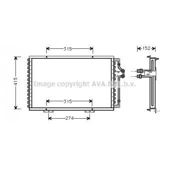 Condenseur, climatisation AVA QUALITY COOLING RT5214