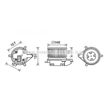 Moteur électrique, pulseur d'air habitacle AVA QUALITY COOLING RT7514