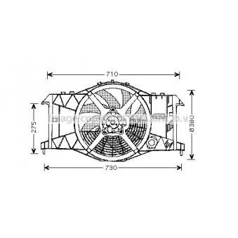 Ventilateur, refroidissement du moteur AVA QUALITY COOLING RT7533 pour RENAULT LAGUNA 3.0 - 167cv