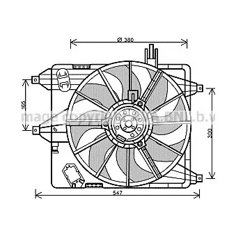 Ventilateur, refroidissement du moteur AVA QUALITY COOLING RT7544 pour RENAULT MEGANE 1.5 DCI - 82cv