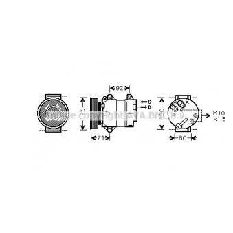 Compresseur, climatisation AVA QUALITY COOLING RTK103 pour RENAULT MEGANE 1.5 DCI - 106cv