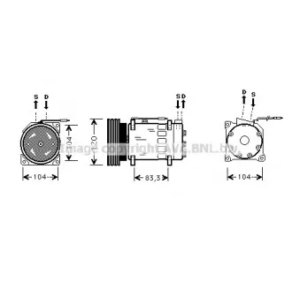 Compresseur, climatisation AVA QUALITY COOLING RTK282 pour RENAULT LAGUNA 3.0 24V - 190cv