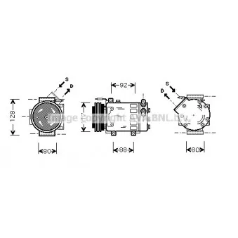 Compresseur, climatisation AVA QUALITY COOLING RTK285 pour RENAULT CLIO 1.2 58cv