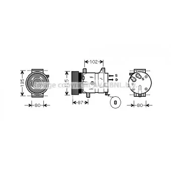 Compresseur, climatisation AVA QUALITY COOLING RTK311 pour RENAULT LAGUNA 1.6 - 103cv