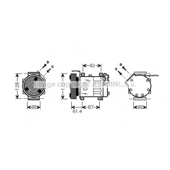 Compresseur, climatisation AVA QUALITY COOLING RTK424
