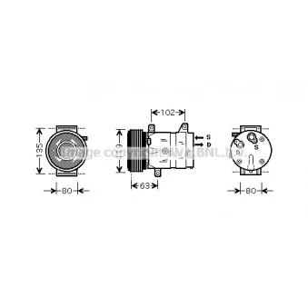 Compresseur, climatisation AVA QUALITY COOLING RTK440 pour RENAULT SCENIC 1.9 D - 64cv