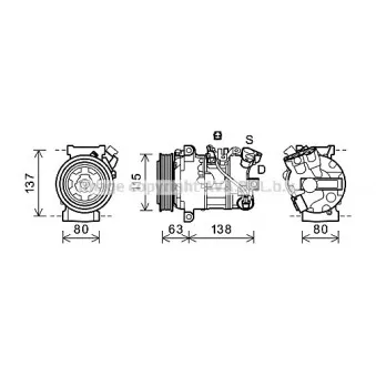Compresseur, climatisation AVA QUALITY COOLING RTK491 pour RENAULT SCENIC 1.4 16V - 131cv