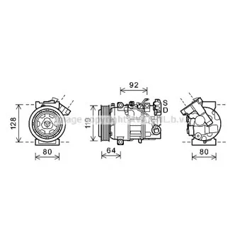 Compresseur, climatisation AVA QUALITY COOLING RTK492 pour RENAULT MEGANE 2.0 R.S. - 265cv