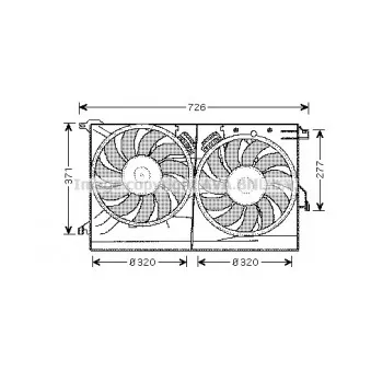 Ventilateur, refroidissement du moteur AVA QUALITY COOLING SB7502 pour OPEL VECTRA 1.9 CDTI - 120cv