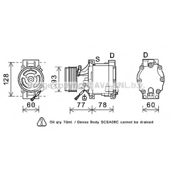 Compresseur, climatisation AVA QUALITY COOLING OEM 73111AG012