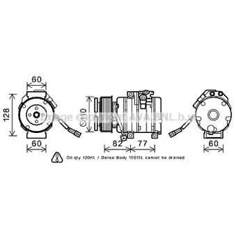 Compresseur, climatisation AVA QUALITY COOLING OEM 73111AJ020