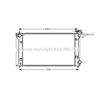 Radiateur, refroidissement du moteur AVA QUALITY COOLING TO2351