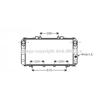 Radiateur, refroidissement du moteur AVA QUALITY COOLING TO2355