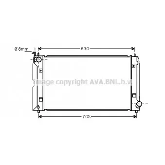 Radiateur, refroidissement du moteur AVA QUALITY COOLING TO2403