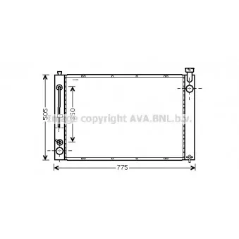 Radiateur, refroidissement du moteur AVA QUALITY COOLING TO2427