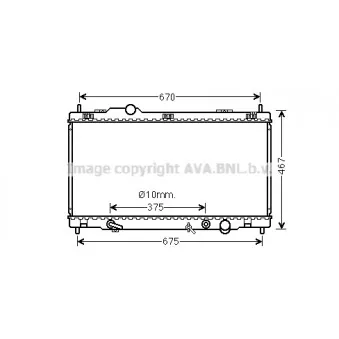 Radiateur, refroidissement du moteur AVA QUALITY COOLING TO2701