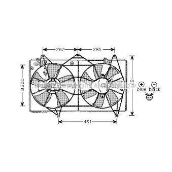 Ventilateur, refroidissement du moteur AVA QUALITY COOLING TO7527