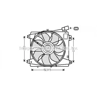 Ventilateur, refroidissement du moteur AVA QUALITY COOLING TO7555