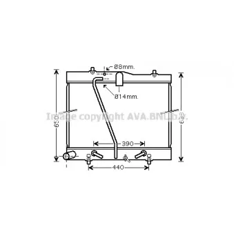 Radiateur, refroidissement du moteur AVA QUALITY COOLING TOA2433