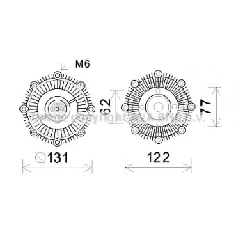 Embrayage, ventilateur de radiateur AVA QUALITY COOLING TOC587