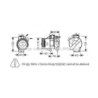 Compresseur, climatisation AVA QUALITY COOLING OEM 888990D081