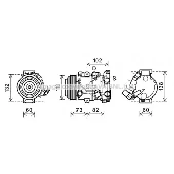 Compresseur, climatisation AVA QUALITY COOLING OEM 8832048120