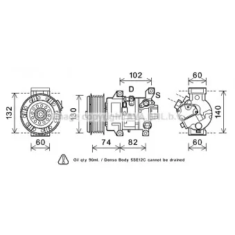 Compresseur, climatisation AVA QUALITY COOLING OEM 883102B691