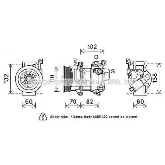 Compresseur, climatisation AVA QUALITY COOLING OEM 8831052601