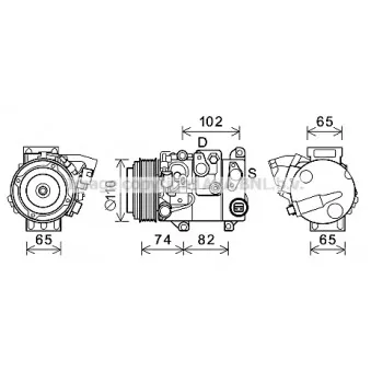 Compresseur, climatisation AVA QUALITY COOLING TOK682