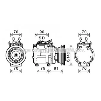 Compresseur, climatisation AVA QUALITY COOLING OEM 8831060770